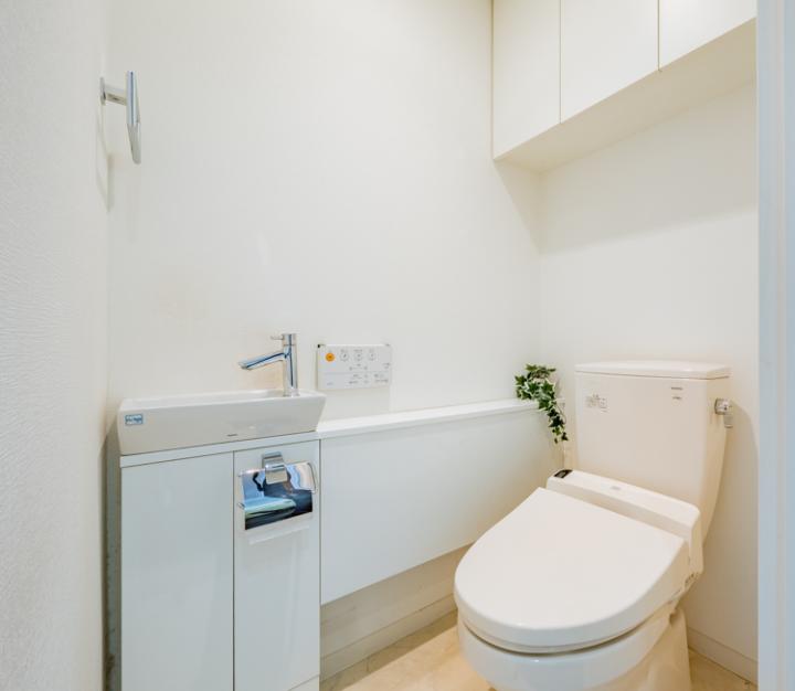 トイレには手洗いカウンター付き