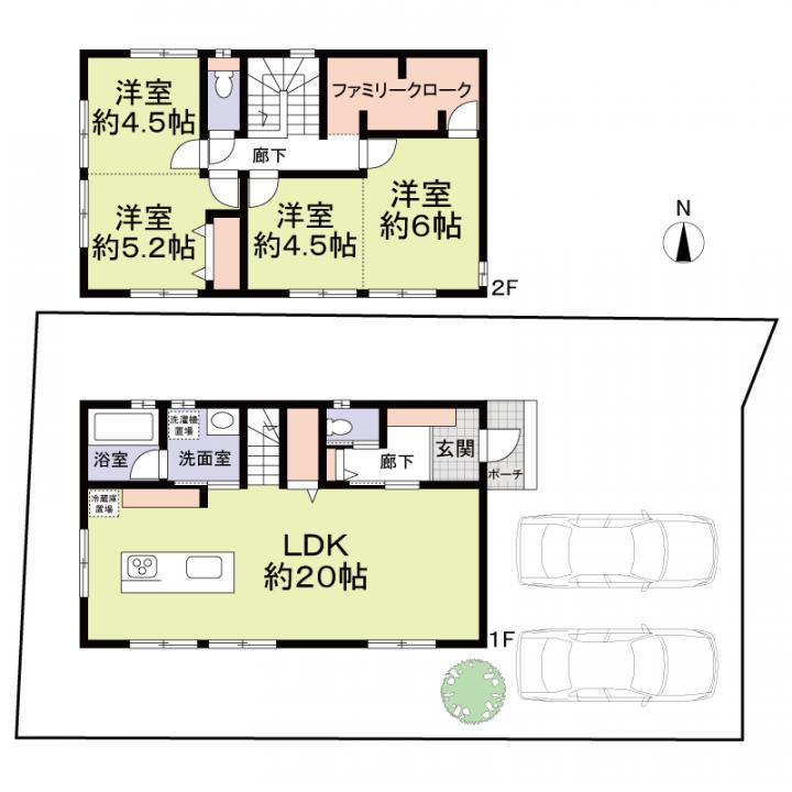 4LDK 延べ床面積99.38平米 建物価格約1985万円(税込) 外構費用約100万円(税込)
