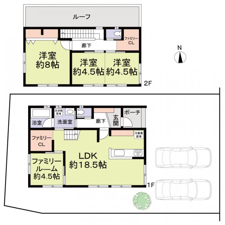 4LDK 延べ床面積96.07平米 建物価格約1919万円(税込) 外構費用約100万円(税込)