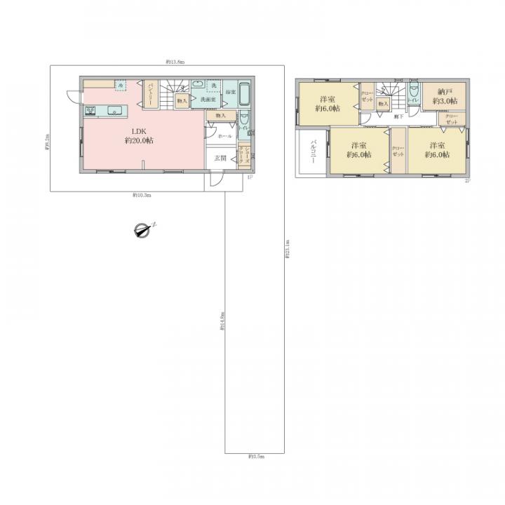 建物プラン例(建物価格:1815万円税込、建物面積:102.06平米)