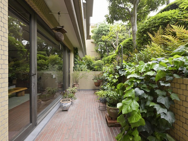 緑が多い専用庭