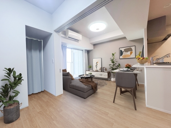 LDKと洋室１。（CGで作成したリフォーム・家具設置イメージです。）