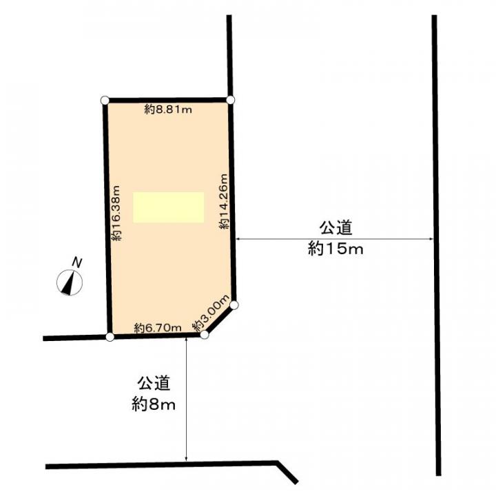 角地に面しています