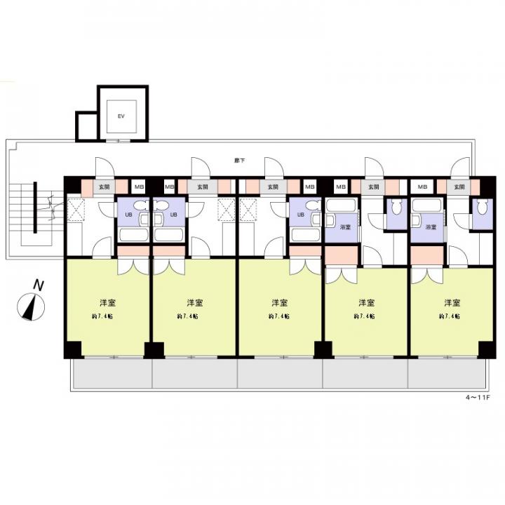 4階~11階間取り