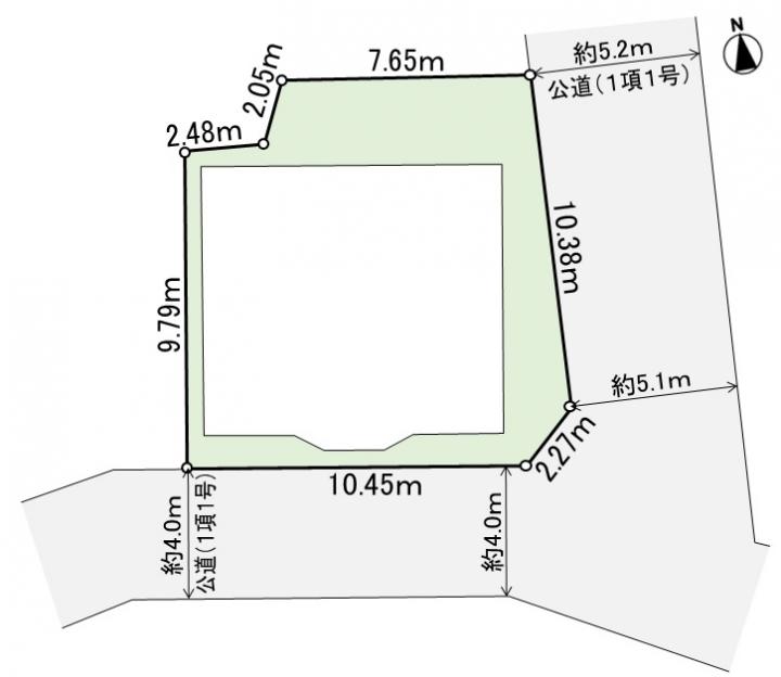配置図(東南角地)公道×公道