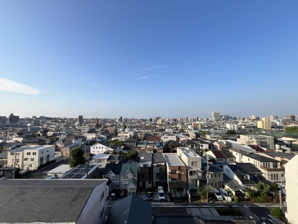 南面バルコニーから南向きの眺望