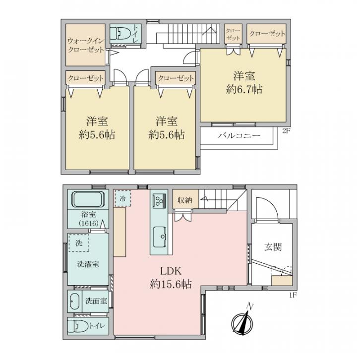 建物プラン例 建物価格1980万円、建物面積90.82平米