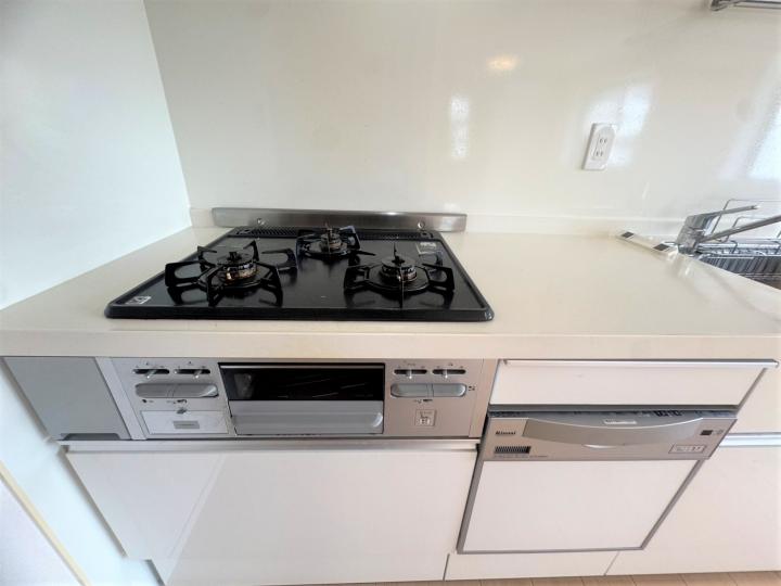 グリル付3口ガスコンロ 食洗乾燥機