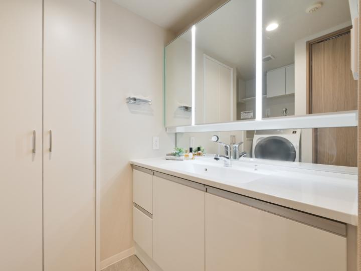 洗面所・洗面化粧台(鏡裏収納有り)