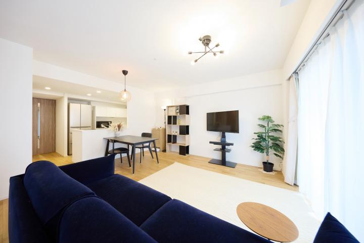 リビングスペースには床暖房があります。