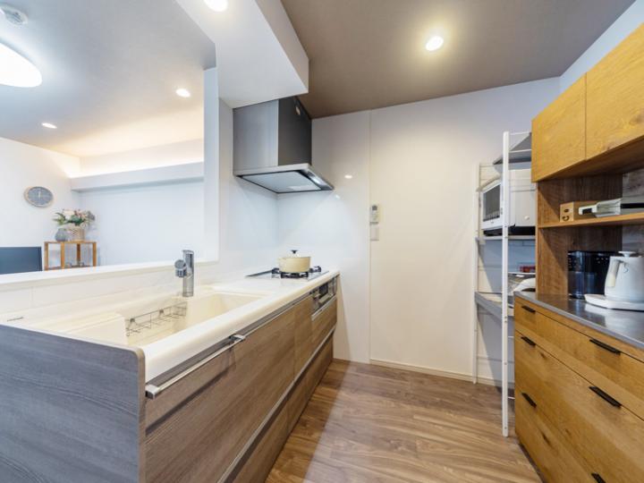 リビングが見渡せるカウンターキッチン