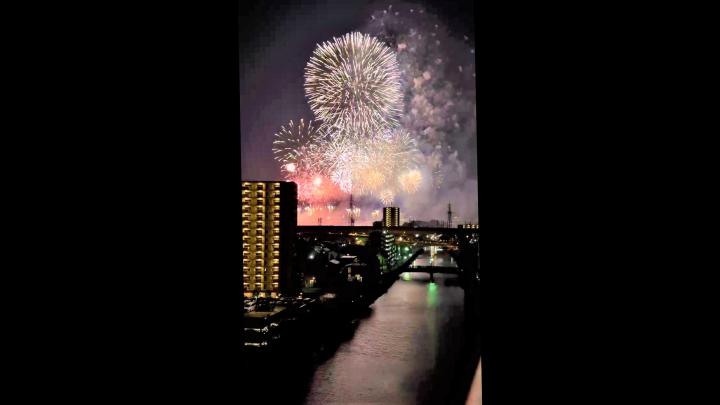 花火大会の写真(バルコニーから撮影)