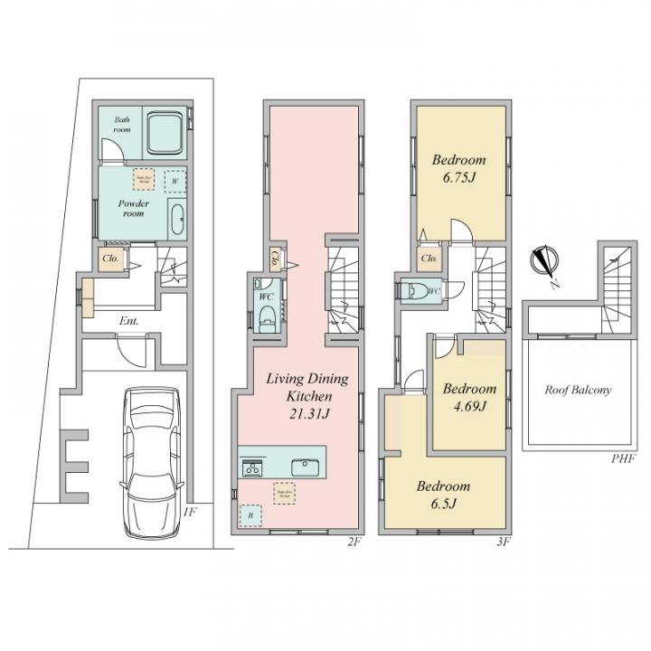 建物プランは一例です。プランはお客様が自由に決定できます。